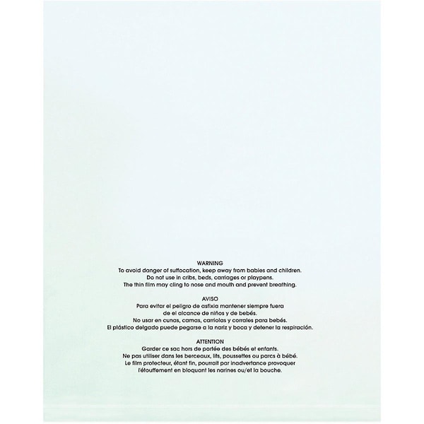 Officespace 12 x 18 in. - 1 Mil Flat Suffocation Warning Poly Bags - Clear OF3352627 - main